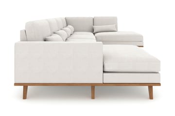 Copenhagen 5-seters Høyrevendt U-formet Sofa med Divan og Sjeselong i Stoff - Lys grå - Møbler - Sofaer - U-sofa
