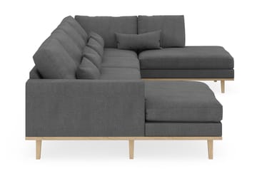 Copenhagen 5-seters Høyrevendt U-formet Sofa med Divan og Sjeselong i Stoff - Mørk grå - Møbler - Sofaer - U-sofa