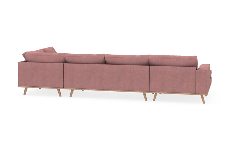 Copenhagen 5-seters Høyrevendt U-formet Sofa med Divan og Sjeselong i Stoff - Rosa - Møbler - Sofaer - U-sofa