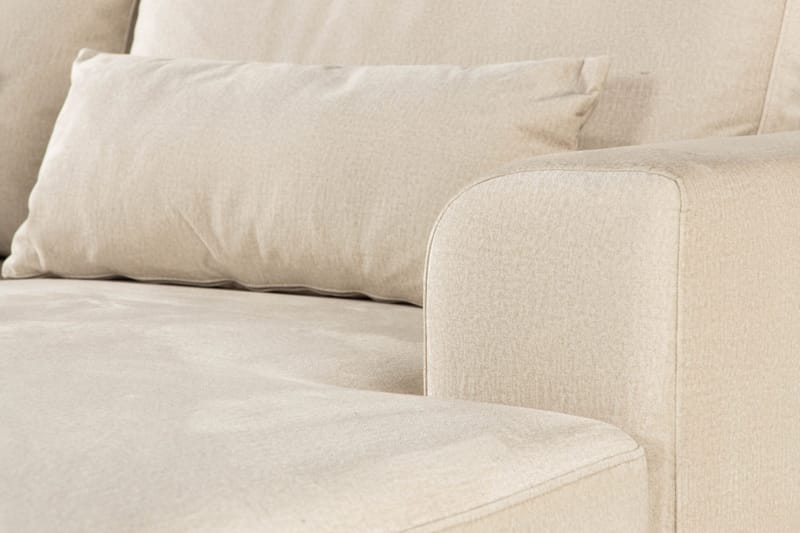 Copenhagen 5-seters Venstrevendt U-formet Large Sofa med Divan og Sjeselong i Fløyel - Beige - Møbler - Sofaer - U-sofa