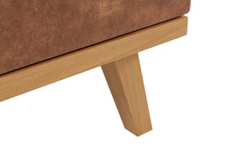 Copenhagen 5-seters Venstrevendt U-formet Large Sofa med Divan og Sjeselong i Kunstlær - Brun - Møbler - Sofaer - U-sofa