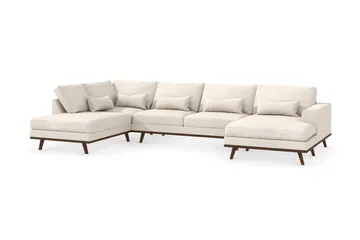 Copenhagen 5-seters Venstrevendt U-formet Large Sofa med Divan og Sjeselong i Stoff - Beige - Møbler - Sofaer - U-sofa
