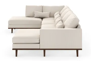 Copenhagen 5-seters Venstrevendt U-formet Large Sofa med Divan og Sjeselong i Stoff - Beige - Møbler - Sofaer - U-sofa