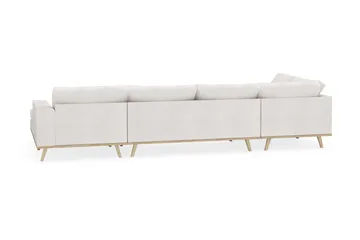 Copenhagen 5-seters Venstrevendt U-formet Sofa med Divan og Sjeselong i Bouclé - Hvit - Møbler - Sofaer - U-sofa