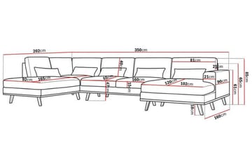 Copenhagen 5-seters Venstrevendt U-formet Sofa med Divan og Sjeselong i Bouclé - Hvit - Møbler - Sofaer - U-sofa