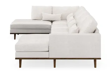 Copenhagen 5-seters Venstrevendt U-formet Sofa med Divan og Sjeselong i Bouclé - Hvit - Møbler - Sofaer - U-sofa
