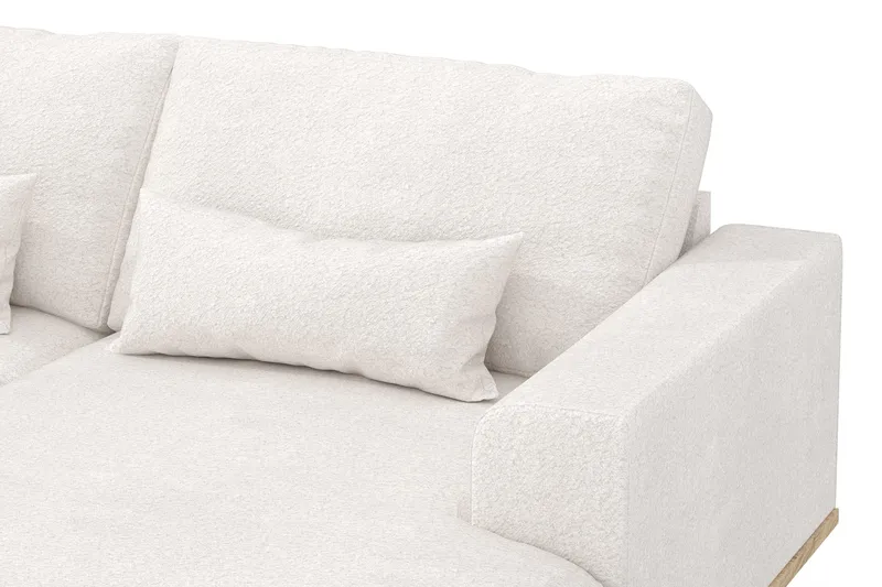 Copenhagen 5-seters Venstrevendt U-formet Sofa med Divan og Sjeselong i Bouclé - Hvit - Møbler - Sofaer - U-sofa