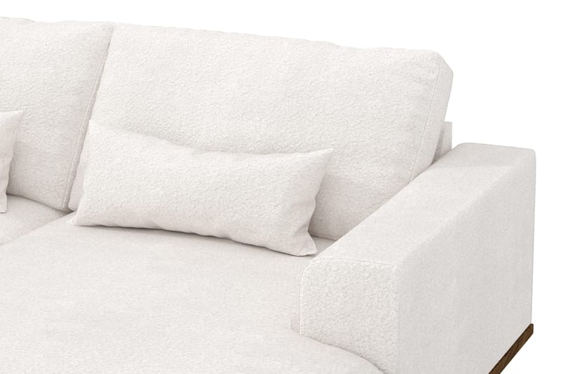Copenhagen 5-seters Venstrevendt U-formet Sofa med Divan og Sjeselong i Bouclé - Hvit - Møbler - Sofaer - U-sofa