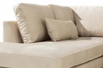 Copenhagen 5-seters Venstrevendt U-formet Sofa med Divan og Sjeselong i Fløyel - Beige - Møbler - Sofaer - U-sofa