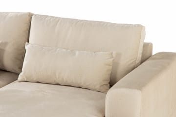 Copenhagen 5-seters Venstrevendt U-formet Sofa med Divan og Sjeselong i Fløyel - Beige - Møbler - Sofaer - U-sofa