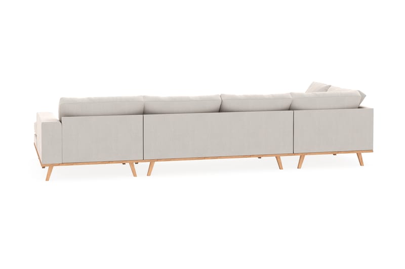 Copenhagen 5-seters Venstrevendt U-formet Sofa med Divan og Sjeselong i Fløyel - Kremhvit - Møbler - Sofaer - U-sofa