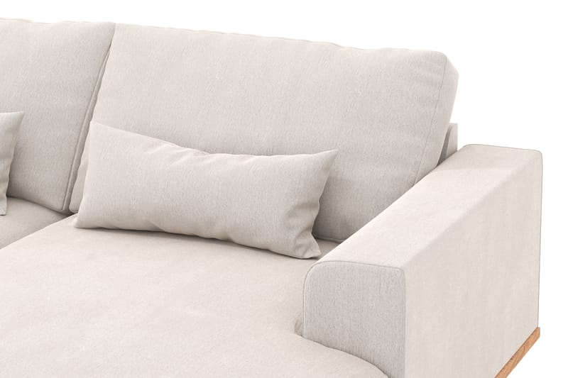 Copenhagen 5-seters Venstrevendt U-formet Sofa med Divan og Sjeselong i Fløyel - Kremhvit - Møbler - Sofaer - U-sofa