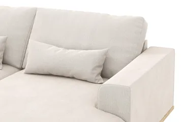 Copenhagen 5-seters Venstrevendt U-formet Sofa med Divan og Sjeselong i Fløyel - Kremhvit - Møbler - Sofaer - U-sofa
