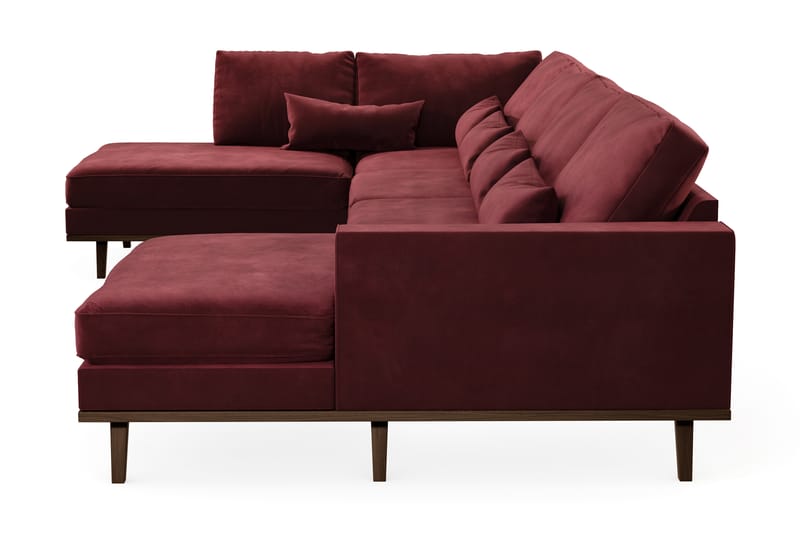 Copenhagen 5-seters Venstrevendt U-formet Sofa med Divan og Sjeselong i Fløyel - Lilla - Møbler - Sofaer - U-sofa