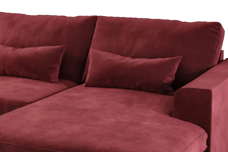 Copenhagen 5-seters Venstrevendt U-formet Sofa med Divan og Sjeselong i Fløyel - Lilla - Møbler - Sofaer - U-sofa