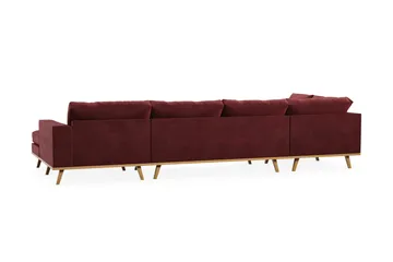 Copenhagen 5-seters Venstrevendt U-formet Sofa med Divan og Sjeselong i Fløyel - Lilla - Møbler - Sofaer - U-sofa