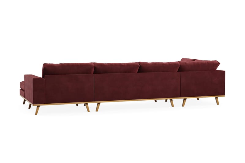 Copenhagen 5-seters Venstrevendt U-formet Sofa med Divan og Sjeselong i Fløyel - Lilla - Møbler - Sofaer - U-sofa