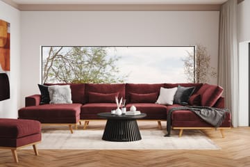 Copenhagen 5-seters Venstrevendt U-formet Sofa med Divan og Sjeselong i Fløyel - Lilla - Møbler - Sofaer - U-sofa