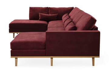 Copenhagen 5-seters Venstrevendt U-formet Sofa med Divan og Sjeselong i Fløyel - Lilla - Møbler - Sofaer - U-sofa