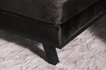 Copenhagen 5-seters Venstrevendt U-formet Sofa med Divan og Sjeselong i Fløyel - Mørk grå - Møbler - Sofaer - U-sofa