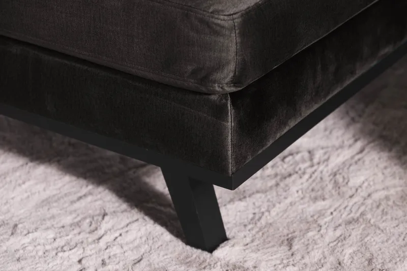 Copenhagen 5-seters Venstrevendt U-formet Sofa med Divan og Sjeselong i Fløyel - Mørk grå - Møbler - Sofaer - U-sofa