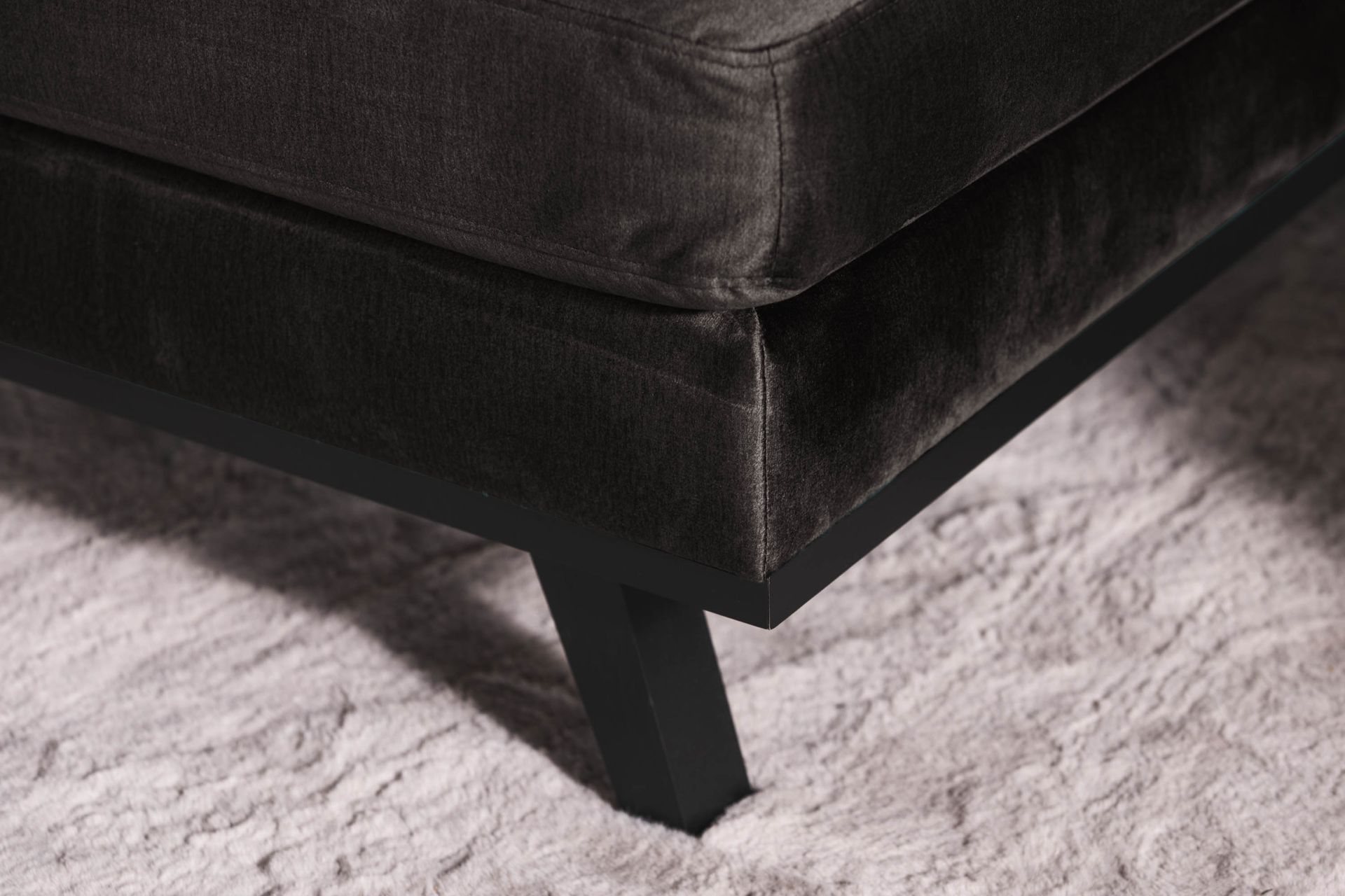 Copenhagen 5-seters Venstrevendt U-formet Sofa med Divan og Sjeselong i Fløyel - Mørk grå - Møbler - Sofaer - U-sofa