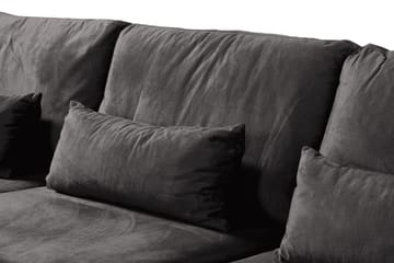 Copenhagen 5-seters Venstrevendt U-formet Sofa med Divan og Sjeselong i Fløyel - Mørk grå - Møbler - Sofaer - U-sofa