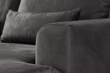 Copenhagen 5-seters Venstrevendt U-formet Sofa med Divan og Sjeselong i Fløyel - Mørk grå - Møbler - Sofaer - U-sofa