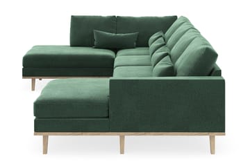 Copenhagen 5-seters Venstrevendt U-formet Sofa med Divan og Sjeselong i Fløyel - Mørk grønn - Møbler - Sofaer - U-sofa