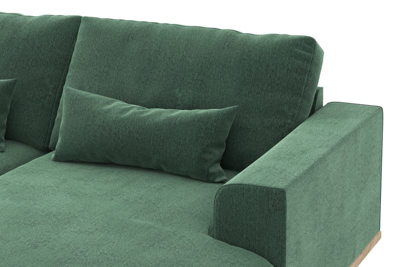 Copenhagen 5-seters Venstrevendt U-formet Sofa med Divan og Sjeselong i Fløyel - Mørk grønn - Møbler - Sofaer - U-sofa
