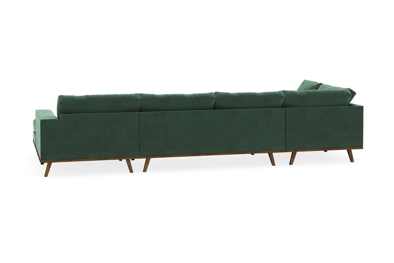 Copenhagen 5-seters Venstrevendt U-formet Sofa med Divan og Sjeselong i Fløyel - Mørk grønn - Møbler - Sofaer - U-sofa