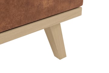 Copenhagen 5-seters Venstrevendt U-formet Sofa med Divan og Sjeselong i Kunstlær - Brun - Møbler - Sofaer - U-sofa