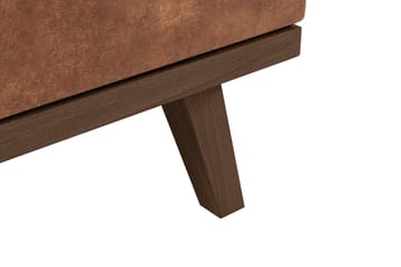 Copenhagen 5-seters Venstrevendt U-formet Sofa med Divan og Sjeselong i Kunstlær - Brun - Møbler - Sofaer - U-sofa