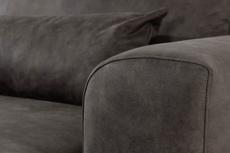 Copenhagen 5-seters Venstrevendt U-formet Sofa med Divan og Sjeselong i Kunstlær - Mørk grå - Møbler - Sofaer - U-sofa