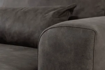 Copenhagen 5-seters Venstrevendt U-formet Sofa med Divan og Sjeselong i Kunstlær - Mørk grå - Møbler - Sofaer - U-sofa