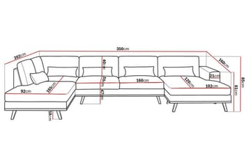 Copenhagen 5-seters Venstrevendt U-formet Sofa med Divan og Sjeselong i Manchester - Beige - Møbler - Sofaer - U-sofa