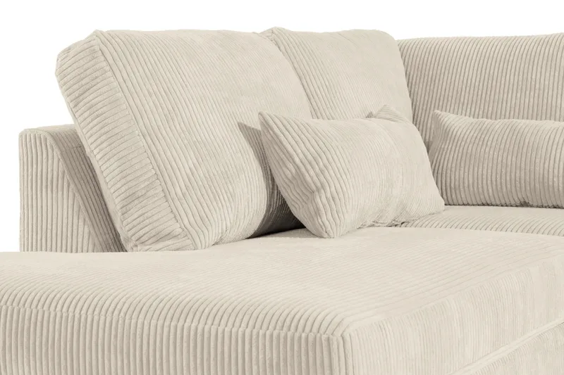 Copenhagen 5-seters Venstrevendt U-formet Sofa med Divan og Sjeselong i Manchester - Beige - Møbler - Sofaer - U-sofa