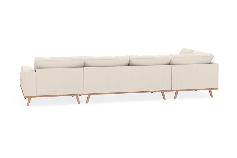 Copenhagen 5-seters Venstrevendt U-formet Sofa med Divan og Sjeselong i Manchester - Beige - Møbler - Sofaer - U-sofa