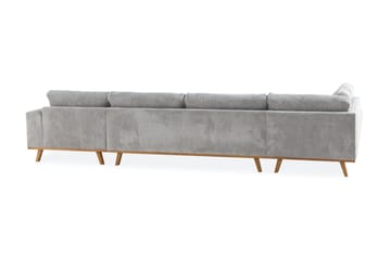 Copenhagen 5-seters Venstrevendt U-formet Sofa med Divan og Sjeselong i Manchester - Lys grå - Møbler - Sofaer - U-sofa