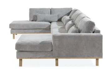 Copenhagen 5-seters Venstrevendt U-formet Sofa med Divan og Sjeselong i Manchester - Lys grå - Møbler - Sofaer - U-sofa