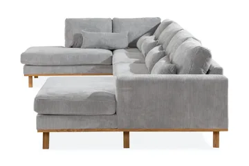 Copenhagen 5-seters Venstrevendt U-formet Sofa med Divan og Sjeselong i Manchester - Lys grå - Møbler - Sofaer - U-sofa