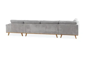 Copenhagen 5-seters Venstrevendt U-formet Sofa med Divan og Sjeselong i Manchester - Lys grå - Møbler - Sofaer - U-sofa