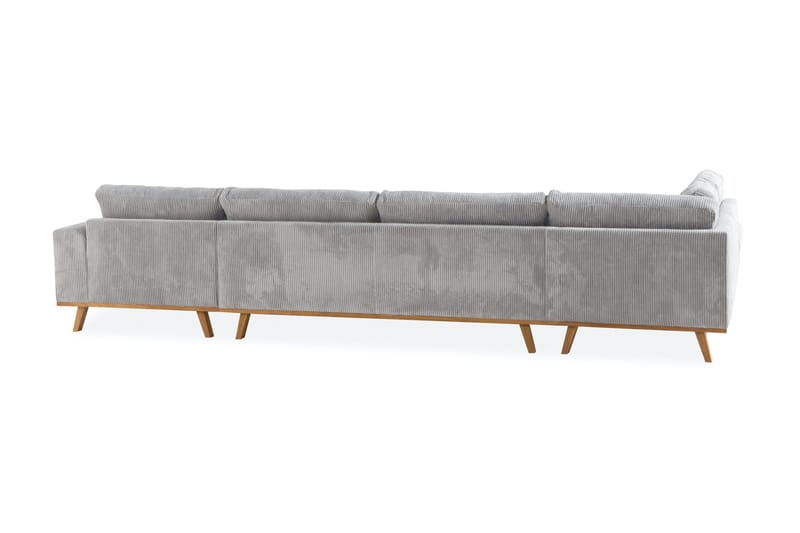 Copenhagen 5-seters Venstrevendt U-formet Sofa med Divan og Sjeselong i Manchester - Lys grå - Møbler - Sofaer - U-sofa