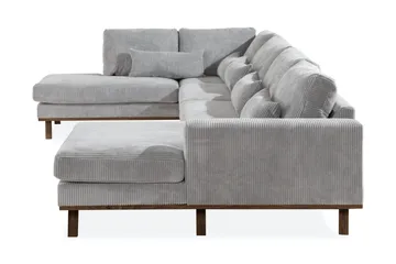 Copenhagen 5-seters Venstrevendt U-formet Sofa med Divan og Sjeselong i Manchester - Lys grå - Møbler - Sofaer - U-sofa