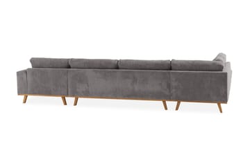 Copenhagen 5-seters Venstrevendt U-formet Sofa med Divan og Sjeselong i Manchester - Mørk grå - Møbler - Sofaer - U-sofa