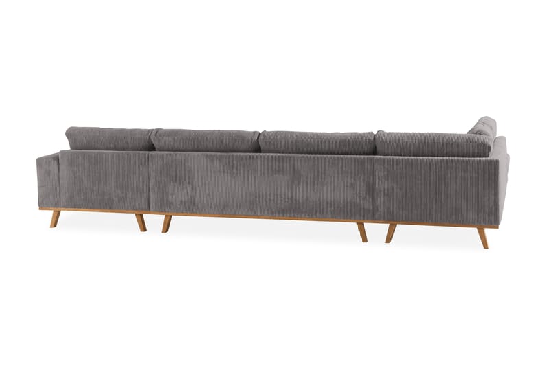 Copenhagen 5-seters Venstrevendt U-formet Sofa med Divan og Sjeselong i Manchester - Mørk grå - Møbler - Sofaer - U-sofa