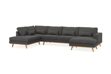 Copenhagen 5-seters Venstrevendt U-formet Sofa med Divan og Sjeselong i Manchester - Mørk grå - Møbler - Sofaer - U-sofa