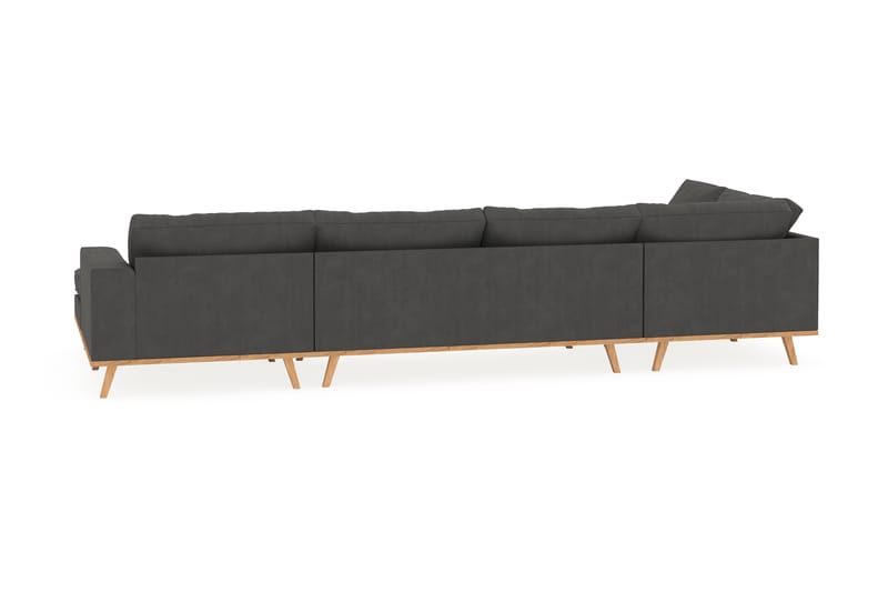 Copenhagen 5-seters Venstrevendt U-formet Sofa med Divan og Sjeselong i Manchester - Mørk grå - Møbler - Sofaer - U-sofa
