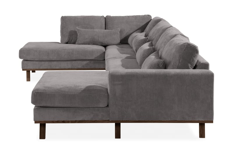 Copenhagen 5-seters Venstrevendt U-formet Sofa med Divan og Sjeselong i Manchester - Mørk grå - Møbler - Sofaer - U-sofa