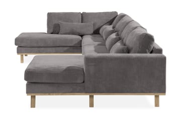 Copenhagen 5-seters Venstrevendt U-formet Sofa med Divan og Sjeselong i Manchester - Mørk grå - Møbler - Sofaer - U-sofa